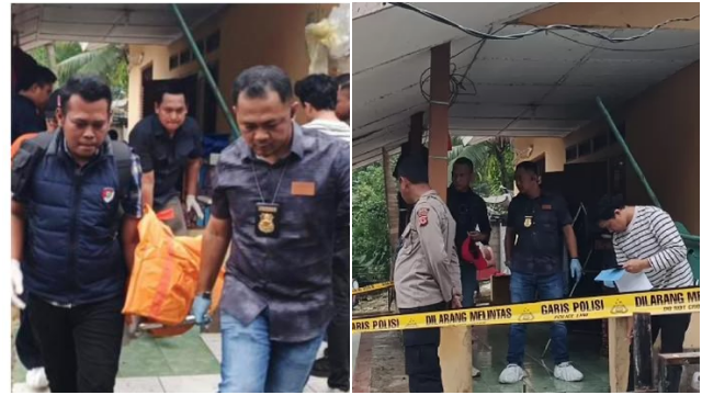 Petugas melakukan olah TKP di rumah Dea Permata Karisma, korban pembunuhan di Purwakarta yang sempat melaporkan teror namun diduga tak ditindak polisi.