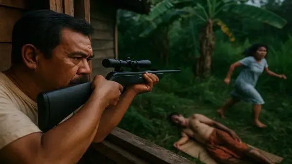 Kapolres Bondowoso AKBP Harto Agung Cahyono saat memberikan keterangan pers terkait penangkapan seorang pria yang menembak tetangganya dengan senapan angin, Bondowoso, Selasa (26/8/2025).