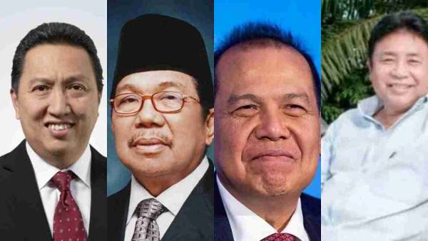 Dari kiri ke kanan: Abdul Rasyid, Aksa Mahmud, Chairul Tanjung, dan Garibaldi Thohir, yang merupakan pengusaha Muslim terkemuka di Indonesia dengan kekayaan mencapai triliunan rupiah.
