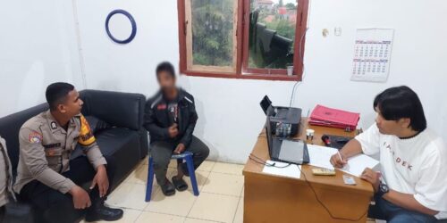 Polres Lhokseumawe mengamankan pelaku pembacokan petani yang melerai pertikaian keluarga. (Foto: Dok. Polres Lhokseumawe)