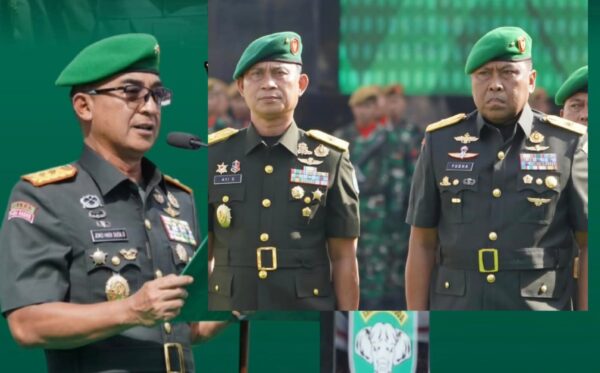 Pangdam IM Mayjen TNI Joko Hadi Susilo memimpin upacara serah terima jabatan Kepala Staf Kodam (Kasdam) IM Brigjen TNI Yudha Fitri, Selasa (23/9) di Lapangan Sanggamara, Makodam IM, Banda Aceh. (Foto: Ist)