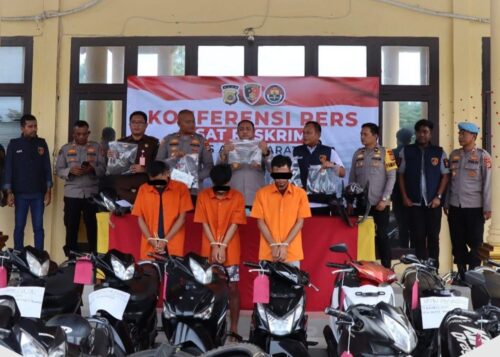 Satreskrim dan Satres Narkoba Polres Aceh Barat Daya berhasil mengungkap kasus pencurian kendaraan motor. (Foto: Ist)