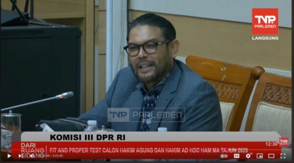 Anggota Komisi III DPR RI Fraksi PKS, Nasir Djamil, menyoroti sejumlah persoalan krusial dalam fit and proper test calon Hakim Ad Hoc HAM Mahkamah Agung di Senayan, Jakarta, Rabu (10/9/2025).
