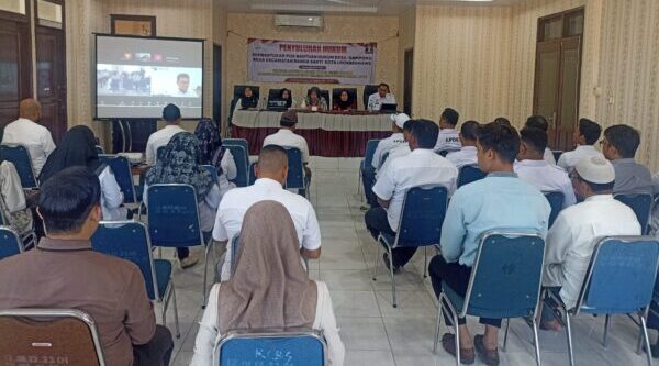 Kanwil Kemenkum Aceh bersama LBH Bhakti Keadilan Aceh menggelar sosialisasi dan asistensi pembentukan Pos Bantuan Hukum Desa/Gampong (Posbankumdes) di Lhokseumawe, Rabu (24/9). (Foto: Ist)