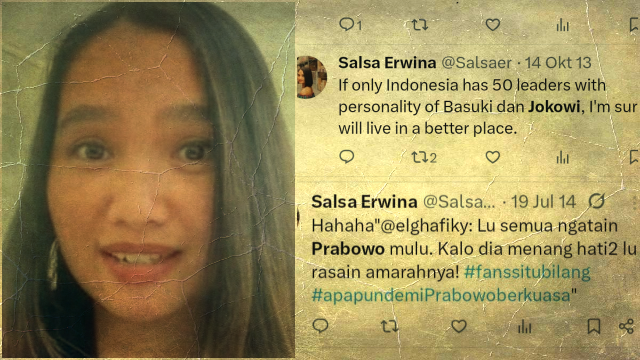 Salsa Erwina jadi bahasan warganet usai jejak digitalnya viral di Twitter (X).