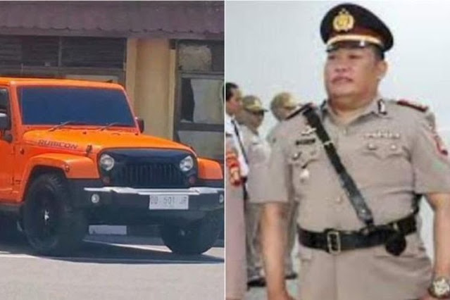 Kepala Seksi Hukum (Kasikum) Sipropam Polrestabes Makassar, AKP Ramli, viral setelah kedapatan menggunakan mobil Jeep Rubicon warna oranye dengan nomor polisi “DD 501 JR” yang diduga palsu atau bodong.