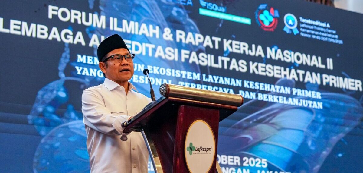 Menteri Koordinator Bidang Pemberdayaan Masyarakat, Abdul Muhaimin Iskandar (Cak Imin), membuka secara resmi Rapat Kerja Nasional (Rakernas) II Lembaga Akreditasi Gabungan Kesehatan Primer Indonesia (Lafkespri) Tahun 2025 di Jakarta, Kamis (17/10/2025).