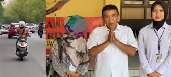 Seorang wanita berinisial DS (40) yang sempat viral di media sosial karena aksi vulgar saat mengendarai sepeda motor, kini mendapat perhatian serius pihak kepolisian. (Foto: Ist)