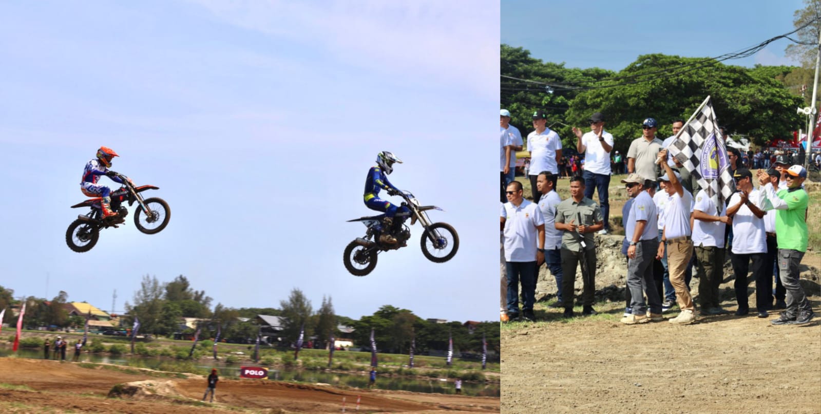 Kapolda Aceh Irjen Pol Marzuki Ali Basyah melepas peserta Kejuaraan Motocross dan Grasstrack MX GTX “Aceh Anti Narkoba” di Sirkuit Lamnyong, Banda Aceh, Ahad (9/11). (Foto: Ist)