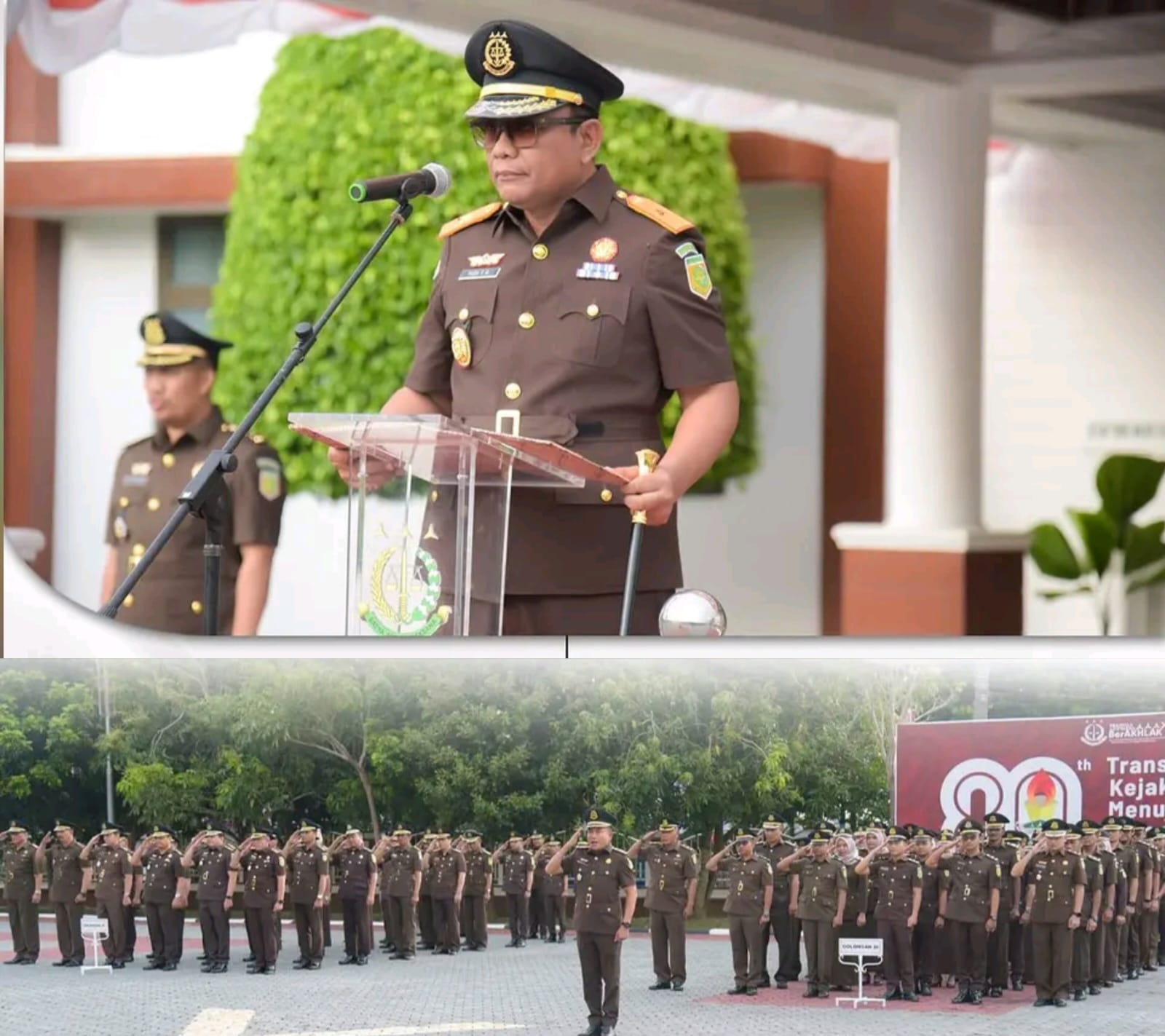 Kajati Aceh Yudi Triadi SH MH memimpin Upacara Peringatan Hari Pahlawan 2025 di halaman Kantor Kejati Aceh, Senin pagi (10/11).
