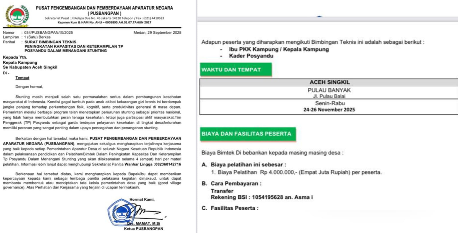 Sejumlah desa di Aceh Singkil keberatan mengikuti kegiatan bimtek pelatihan kader Posyandu yang mematok biaya Rp4 juta per peserta. (Foto: Ist)