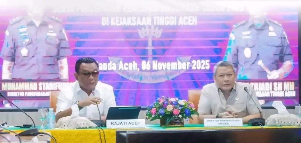 Kejati Aceh menerima kunjungan Direktur Pengendalian Operasi (Dir Dalops) pada Jampidsus Muhammad Syarifuddin SH MH, Kamis (6/11). (Foto: Ist)