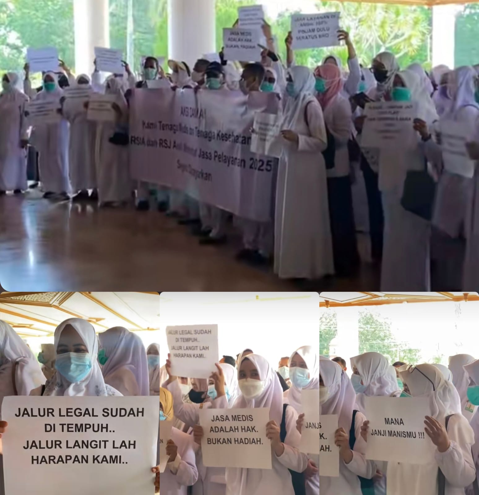 Ratusan Nakes RSJ-RSIA Aceh Demo Kantor Gubernur Tuntut Pembayaran Jasa Medis 2025