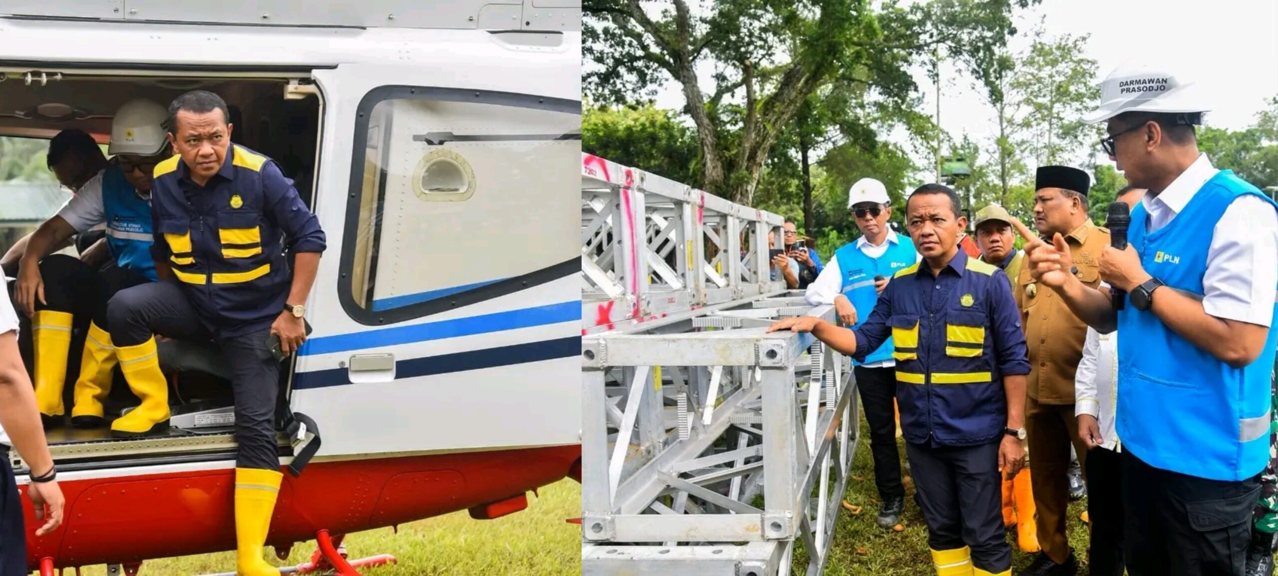 Menteri ESDM Tinjau Perbaikan Tower PLN Roboh, Mobilisasi Material Gunakan Helikopter