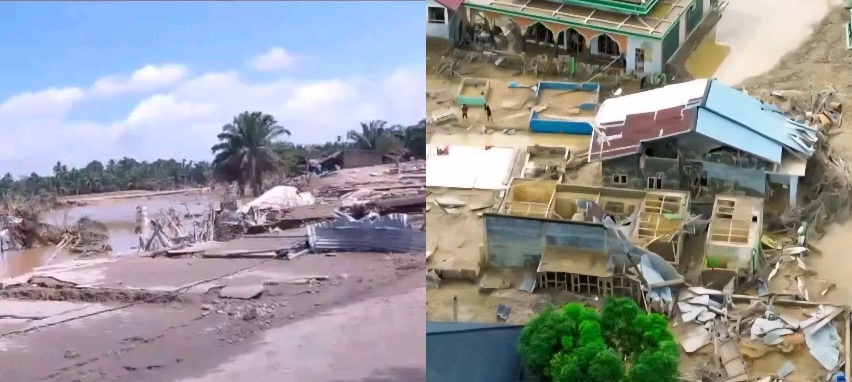 Kondisi rumah warga yang hancur dan hanyut oleh banjir bandang di Kabupaten Aceh Tamiang. (Foto: Ist)