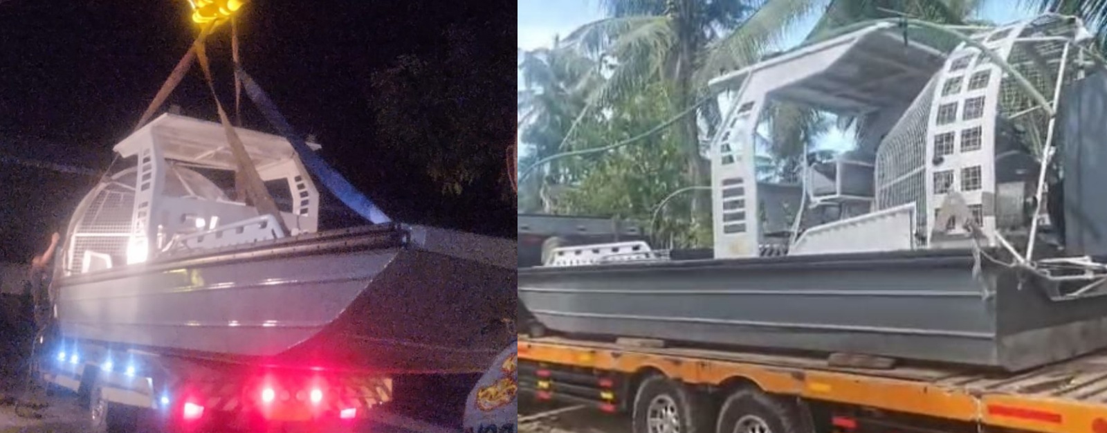 Kapolri Kirim Kapal Rawa Bantu Penyeberangan di Jembatan Putus Kuta Blang Bireuen