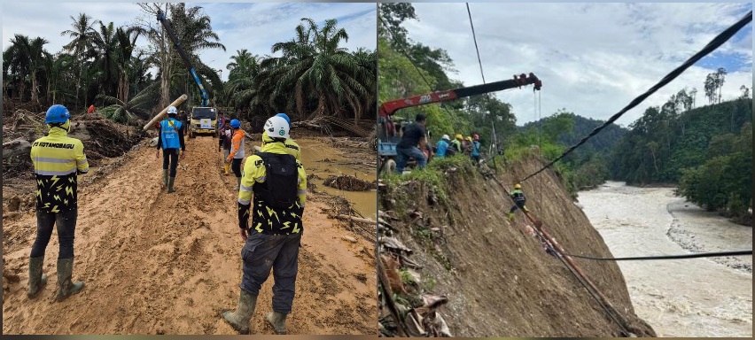 PLN terus bekerja keras memulihkan sistem kelistrikan pascabencana banjir dan longsor yang melanda Provinsi Aceh. (Foto: Ist)