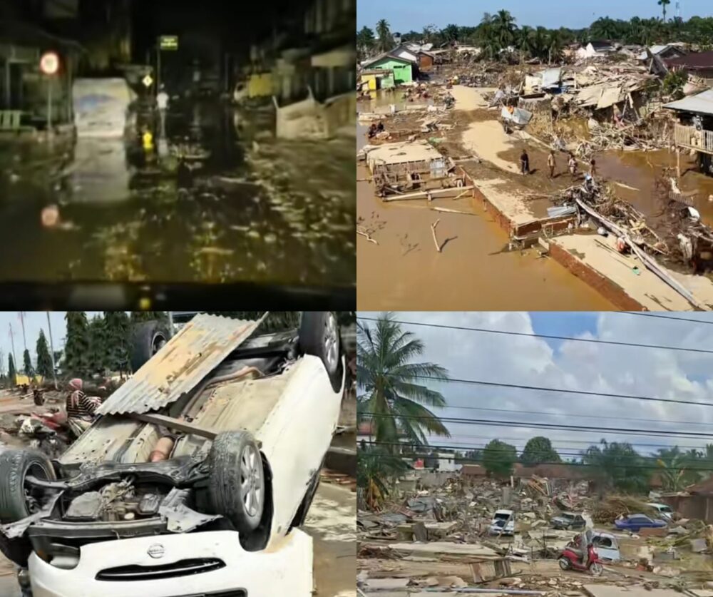 Kondisi kota Kuala Simpang di Kabupaten Aceh Tamiang usai banjir bandang yang lumpuh total dan mencekam. (Foto: Ist)