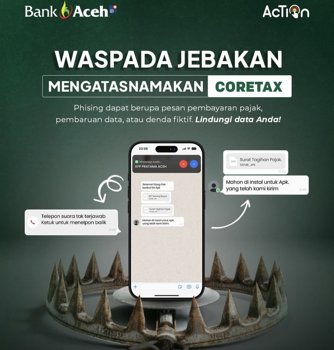 Waspada Phishing “CoreTax”, Bank Aceh Imbau Nasabah Lindungi Data Pribadi