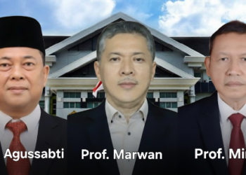 Tiga calon Rektor Universitas Syiah Kuala periode 2026-2031: Prof Agussabti, Prof Marwan dan Prof Mirza Tabrani. (Foto: Ist)
