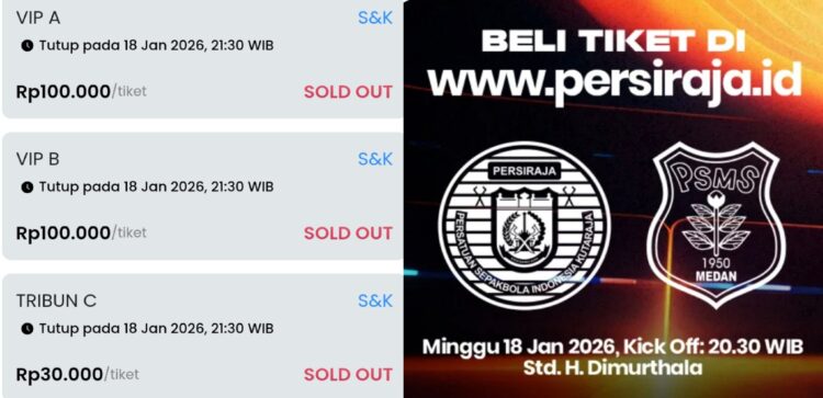 Sehari menjelang laga panas el clasico Sumatera antara Persiraja Banda Aceh kontra PSMS Medan, seluruh tiket pertandingan dipastikan sudah ludes terjual, Sabtu (17/1). (Foto: Ist) | INFOACEH.net Sehari menjelang laga panas el clasico Sumatera antara Persiraja Banda Aceh kontra PSMS Medan, seluruh tiket pertandingan dipastikan sudah ludes terjual, Sabtu (17/1). (Foto: Ist)