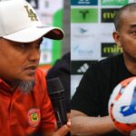 Pelatih Persiraja Banda Aceh Akhyar Ilyas dan Pelatih PSMS Medan Eko Purdjianto. (Foto: Ist)