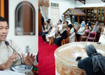 Bupati Aceh Tengah, Haili Yoga, memfasilitasi audiensi perwakilan nasabah PT PNM Mekar dengan pimpinan perusahaan tersebut, menyusul keluhan nasabah terdampak banjir bandang dan longsor. (Foto: Ist)