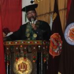 Ketua Prodi S3 Studi Islam Pascasarjana UIN Ar-Raniry, Prof Dr Syamsul Rijal MAg orasi ilmiah pada Wisuda Sekolah Tinggi Keguruan dan Ilmu Pendidikan (STKIP) Usman Safri Kutacane, Aceh Tenggara, Sabtu (17/1). (Foto: Ist)