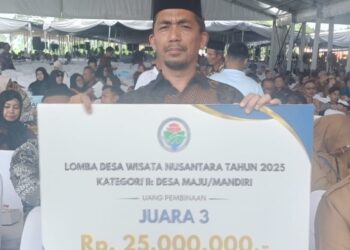 Berhasil Kelola Potensi Wisata, BUMG Meunasah Balee Lhoknga Juara III Desa Wisata Nusantara 2025