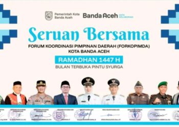 Forkopimda Banda Aceh menerbitkan Seruan Bersama menyambut bulan suci Ramadan 1447 Hijriah.