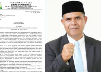 Dinas Pendidikan (Disdik) Aceh menerbitkan Surat Edaran Nomor 400.3.8/2048 tentang Kegiatan Pembelajaran Bulan Ramadan, Libur Ramadan dan Idul Fitri 1447 Hijriah. (Foto: Ist)