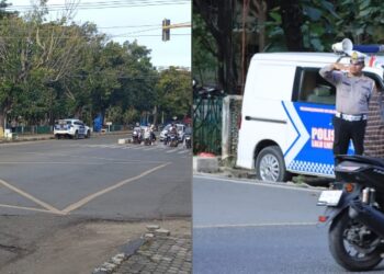 Ditlantas Polda Aceh bersama Polresta Banda Aceh melaksanakan survei dan evaluasi kinerja Alat Pemberi Isyarat Lalu Lintas (APILL) di Simpang Fakultas Ekonomi USK, Banda Aceh, Jum'at (27/2).