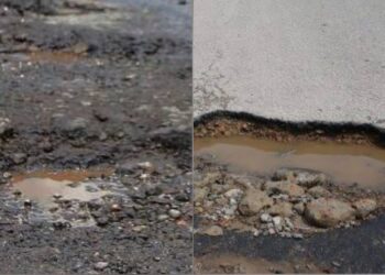 Jalan rusak dan berlubang di sejumlah ruas jalan provinsi di kota Banda Aceh. (Foto: Ist)