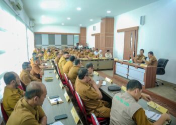 Pemerintah Aceh menggelar Rapim percepatan realisasi APBA Tahun 2026 senilai Rp12 triliun, Selasa (24/2), di P2K Kantor Gubernur Aceh.