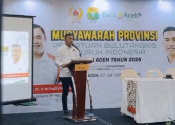 Safaruddin kembali terpilih sebagai Ketua Umum Pengprov PBSI Aceh periode 2026–2030, Sabtu (7/2). (Foto: Ist)