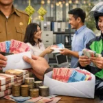 Teks Foto: Ilustrasi pencairan Tunjangan Hari Raya (THR) dan Bonus Hari Raya (BHR) Lebaran 2026 yang digelontorkan pemerintah untuk ASN, pekerja swasta, dan pengemudi ojek daring.