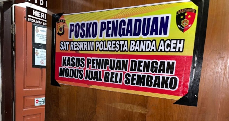 Satreskrim Polresta Banda Aceh membuka posko pengaduan kasus penipuan jual beli sembako murah