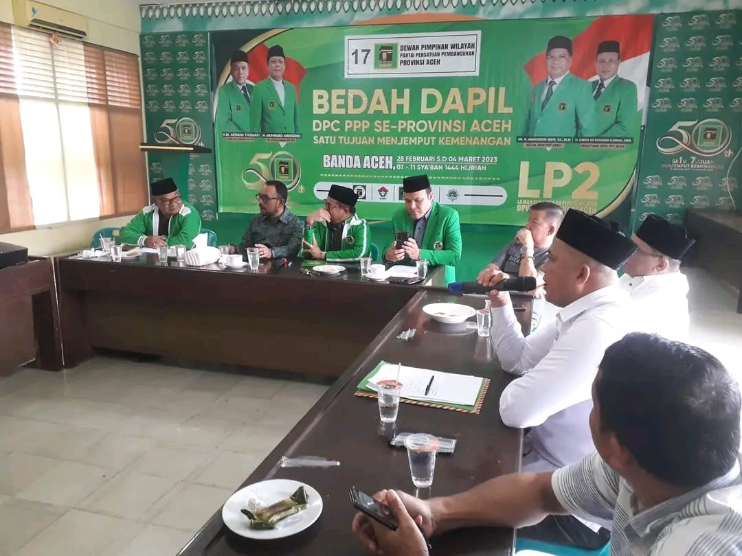 DPW PPP Aceh melaksanakan Bedah Dapil DPC se-Aceh yang berlangsung 28 Februari hingga 7 Maret 2023 di kantor DPW PPP Aceh