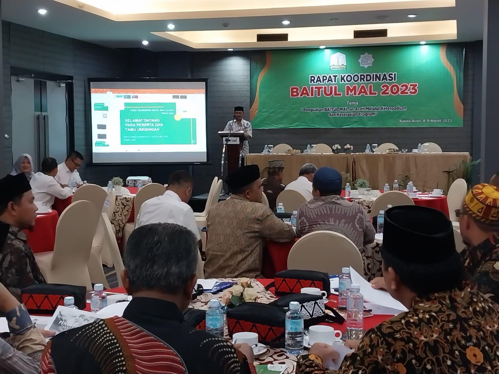 Rapat Koordinansi Baitul Mal se-Aceh di Hotel Kyriad Muraya Banda Aceh, Rabu (8/3)