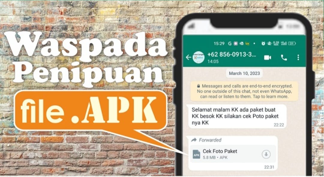 Ilustrasi penipuan online lewat file APK