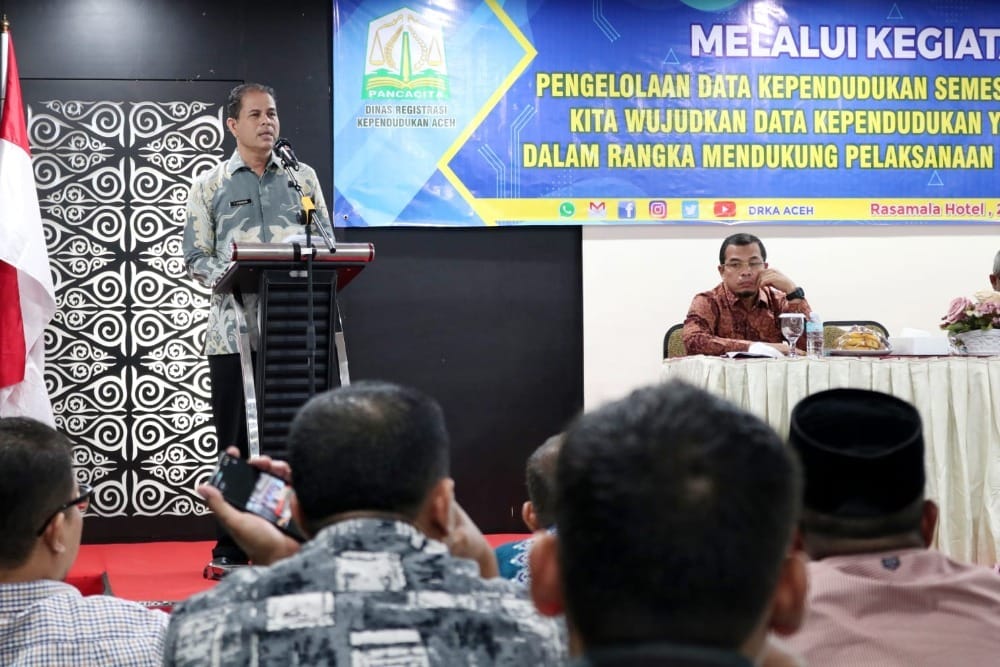 Kepala Dinas Registrasi Kependudukan Aceh Teuku Syarbaini menyampaikan, DRKA terus melakukan update data jumlah penduduk Aceh menjelang Pemilu 2024