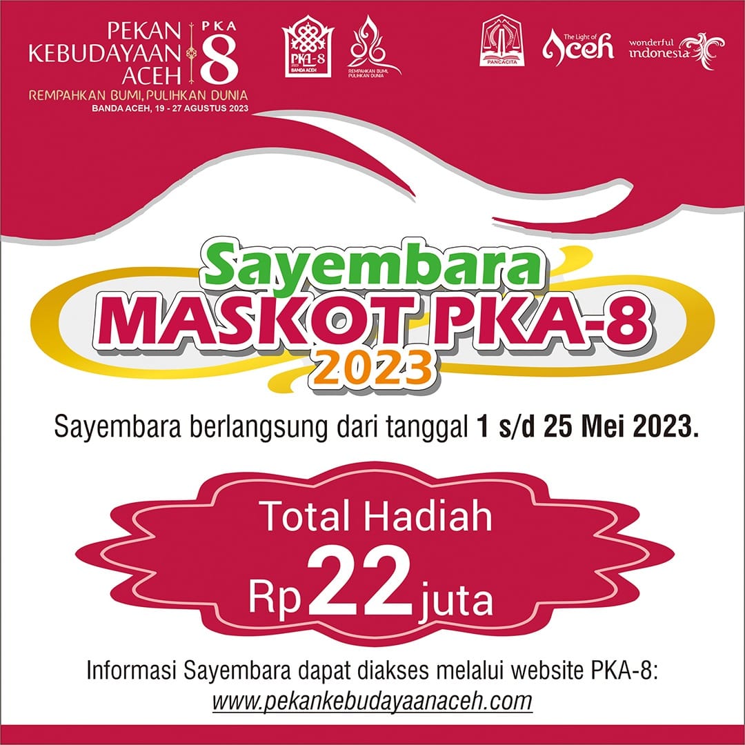 Pemerintah Aceh sayembarakan maskot PKA-8 berhadiah puluhan juta