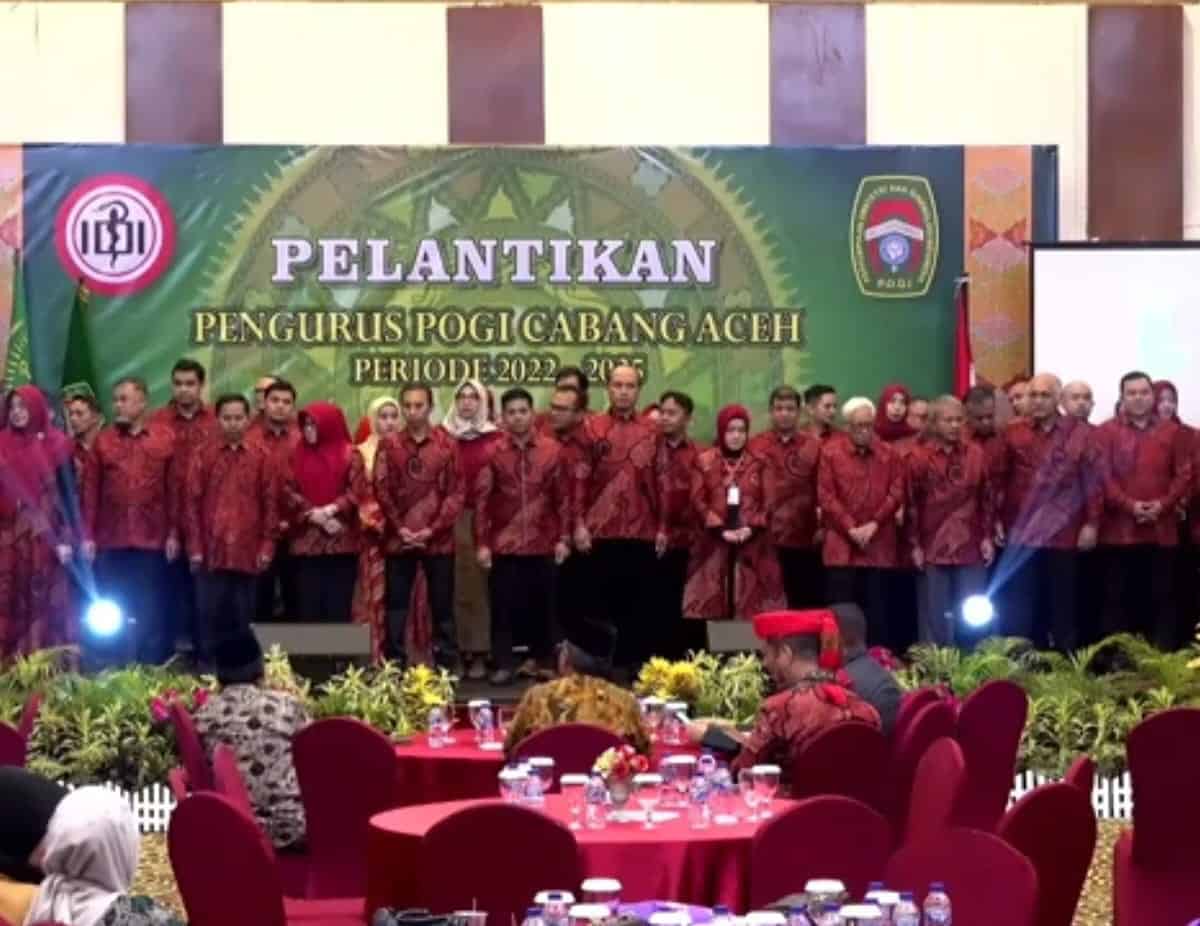 Pelantikan Pengurus POGI Cabang Aceh Periode 2022-2025 di Hotel Hermes Palace Banda Aceh, Sabtu malam (27/5)
