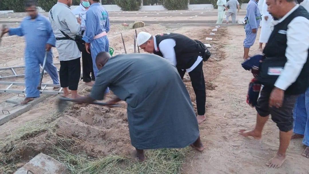 Pemakaman jemaah haji Aceh asal Aceh kloter 11, Abdullah Ali (66) yang meninggal dunia di Mekkah, Arab Saudi
