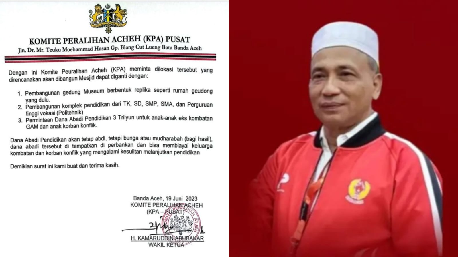 Surat KPA Pusat kepada Presiden RI yang meminta agar bukti pelanggaran HAM di Rumoh Geudong tak dihilangkan atau dialihfungsikan
