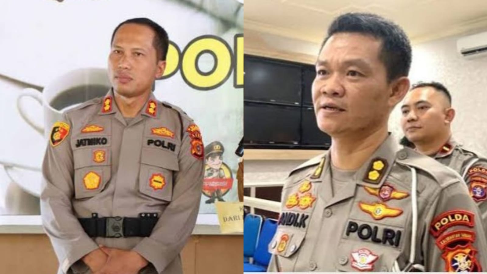AKBP Jatmiko (kiri) menjabat Kapolres Bireuen, dan AKBP Andi Kirana (kanan) menjabat Kapolres Aceh Barat