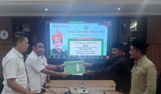 Gampong Suka Tani Kecamatan Kota Jantho, Aceh Besar menerima dana hibah pengembangan Desa Wisata dari Kemendes PDTT di Kalibata, Jakarta Selatan