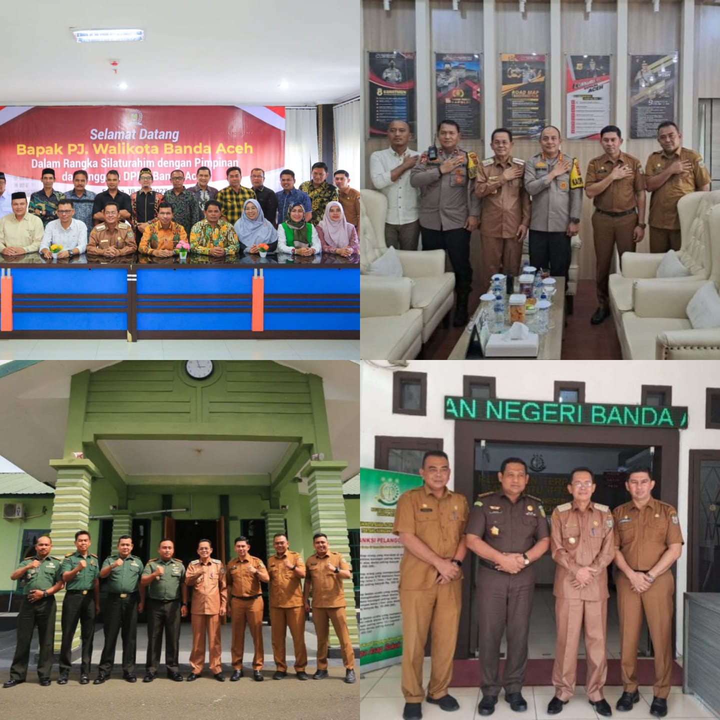 Pj Wali Kota Banda AcehbAmiruddin sowan keliling menemui Forum Koordinasi Pimpinan Daerah (Forkopimda) yakni DPRK, Kapolresta, Kejari dan Dandim, Selasa (18/7)