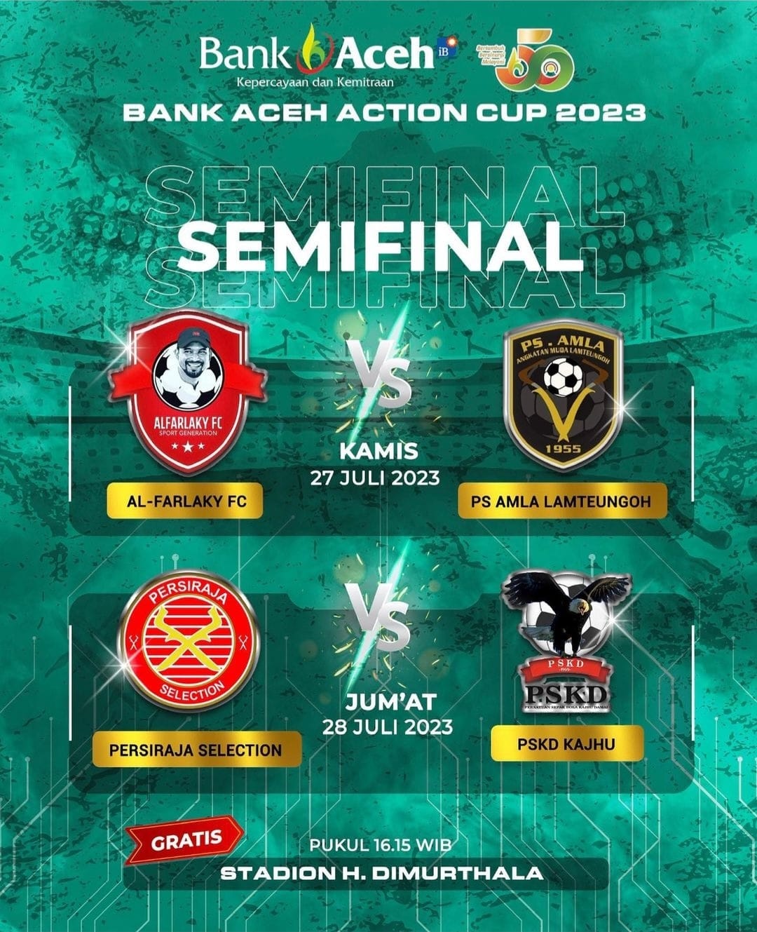 Empat tim terbaik melaju ke semifinal Bank Aceh Action Cup 2023