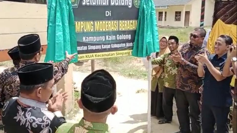 Peresmian Desa Kain Golong sebagai Kampung Moderasi Beragama di Kabupaten Aceh Singkil